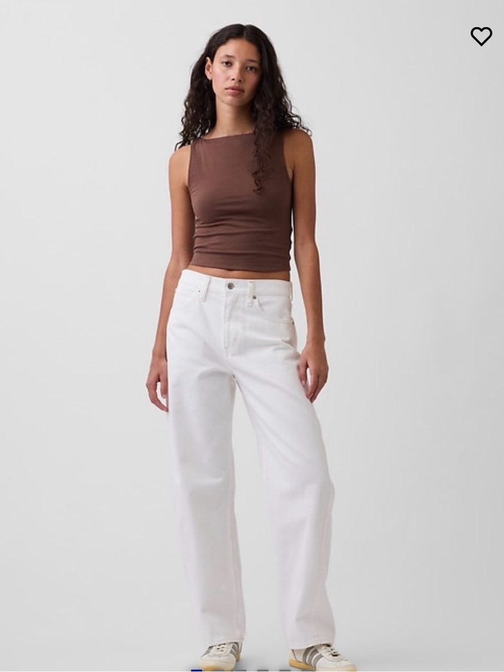 GAP White High Rise Barrel Jeans